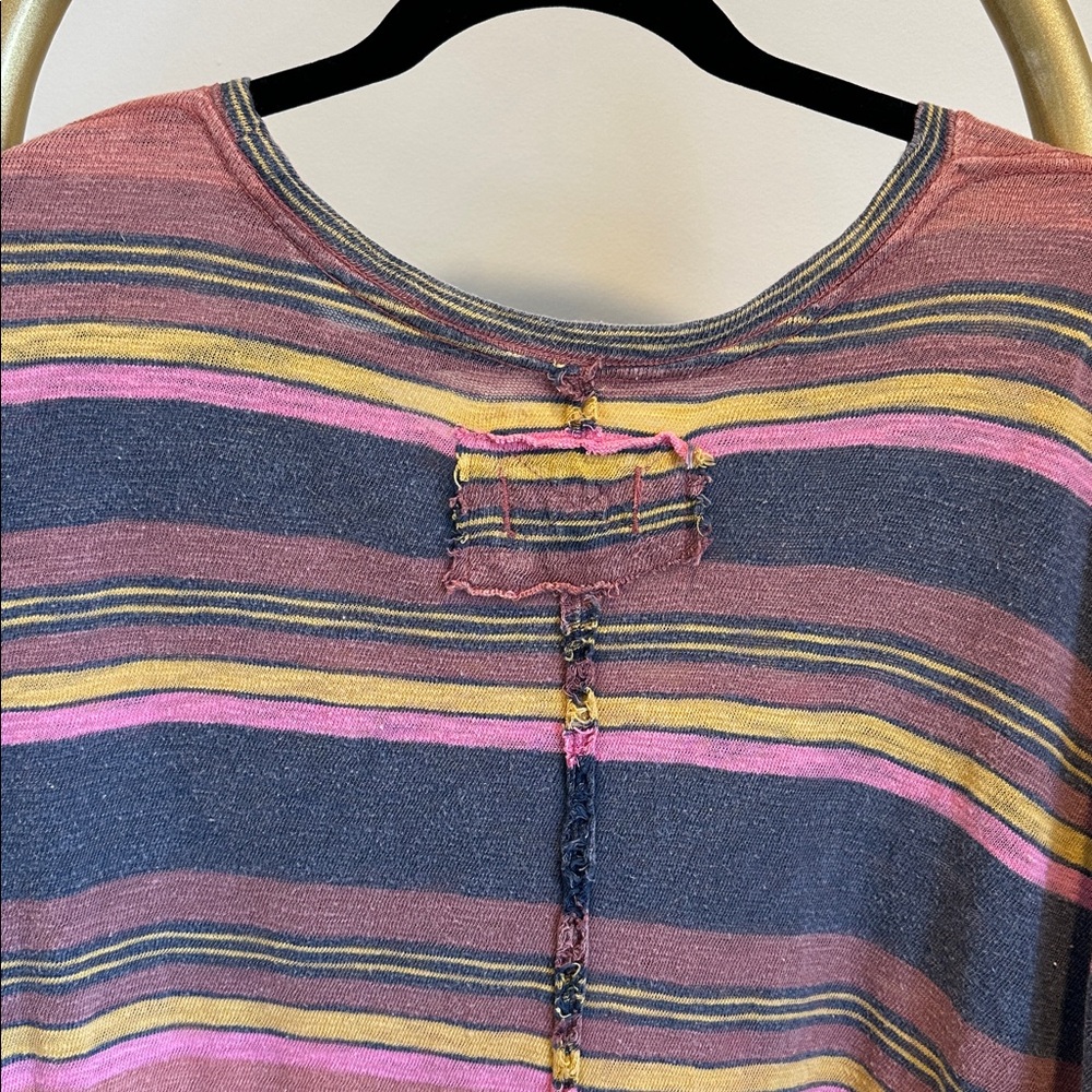 FREE PEOPLE we the free striped pink oversized top (size medium) ✨ - Picture 7 of 8